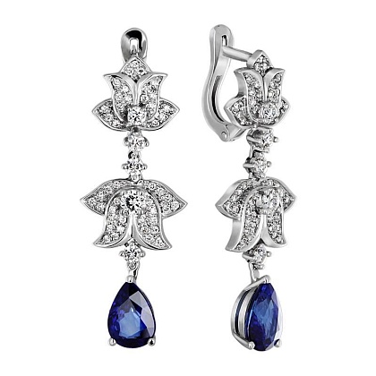 Серьги с сапфиром 01С673804-1