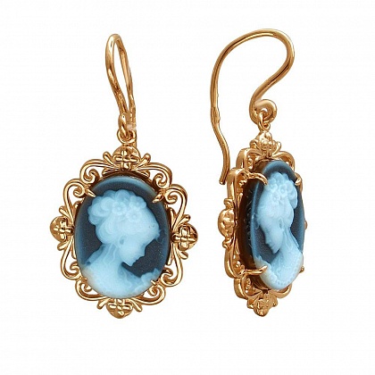Серьги с агатами 01С417004-1
