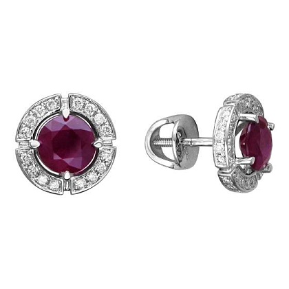 Серьги с рубинами 01С624584-3