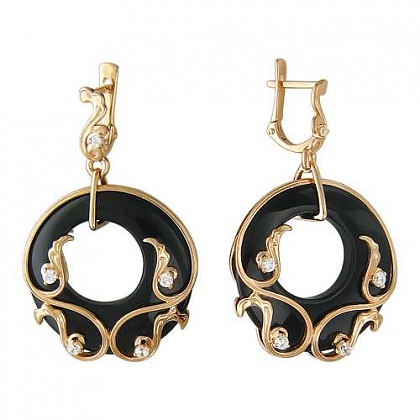 Серьги с агатами 01С416182