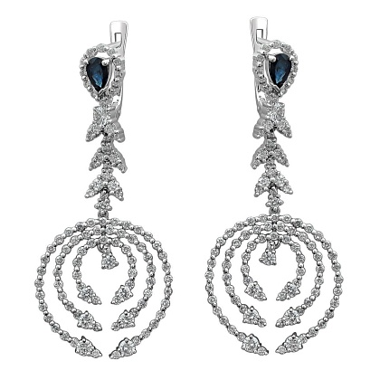 Серьги с сапфиром 01С673679-2