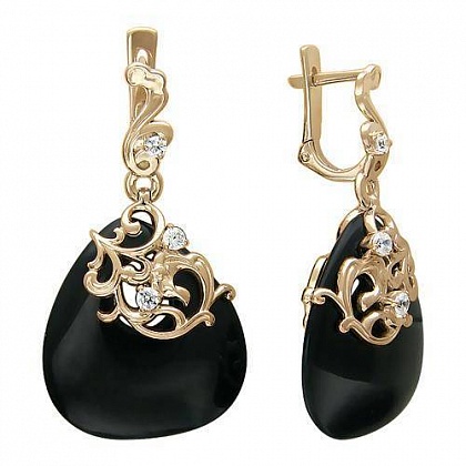 Серьги с агатами 01С416181-1