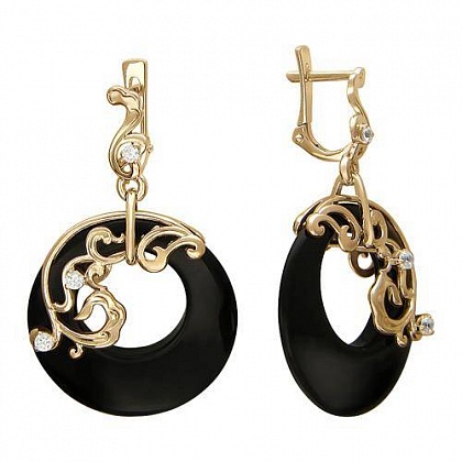 Серьги с агатами 01С416131-1