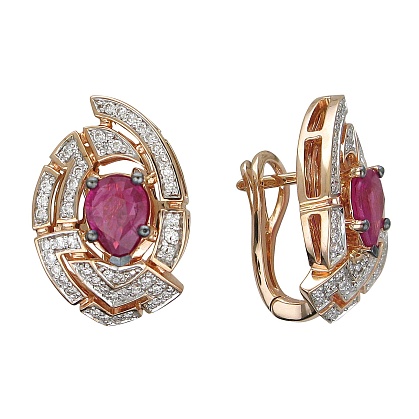 Серьги с рубинами 01С6113136-1