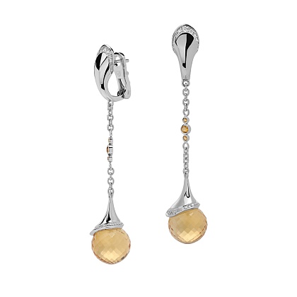 Серьги с цитринами 01С6210166-7