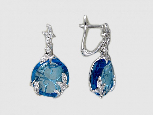 Серьги с топазами 95С623934