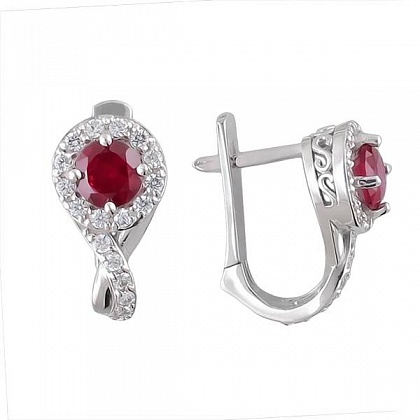 Серьги с рубинами 01С228520-1