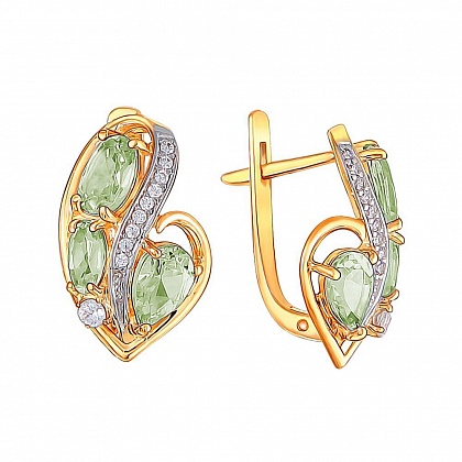 Серьги с хризолитами 01С3111146-3