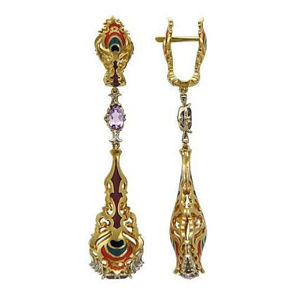 Серьги с аметистами 01С385195Э-1