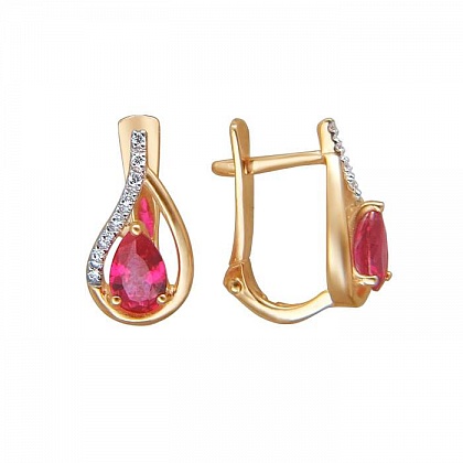 Серьги с рубинами 01С215946-1