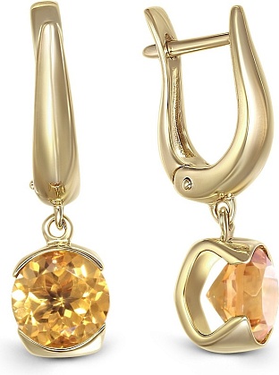 Серьги с цитринами 2384911