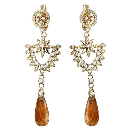 Серьги с цитринами 01С685103-1