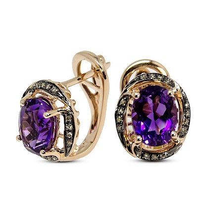 Серьги с аметистами 19-00-CB00-90329-FP