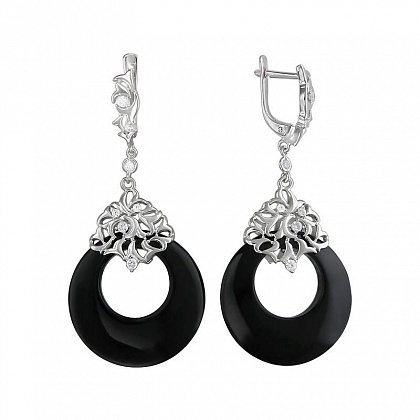 Серьги с агатами 01С4210124-1
