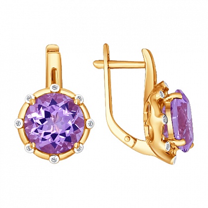 Серьги с аметистами 724027