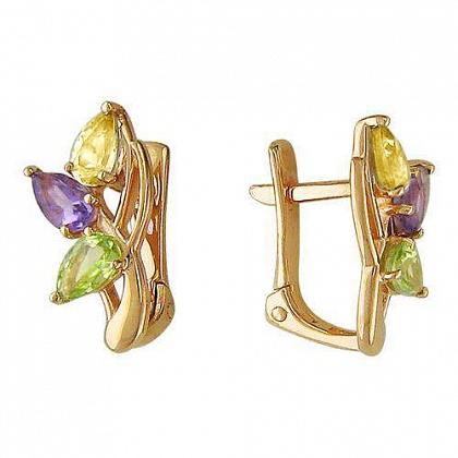 Серьги с цитринами 01С315670-2