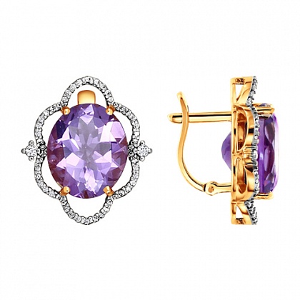 Серьги с аметистами 723293
