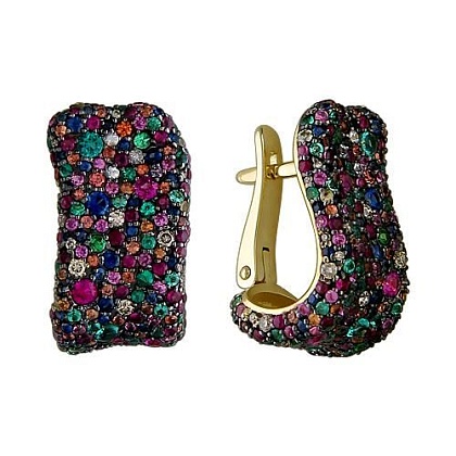 Серьги с изумрудами 01С647159-1