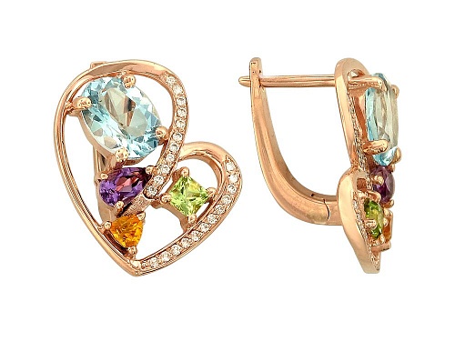 Серьги с цветными камнями 65С610369