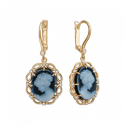 Серьги с агатами 01С417008