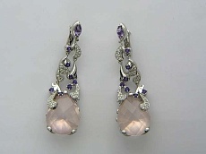 Серьги Е01С673757LТ c Аметистом