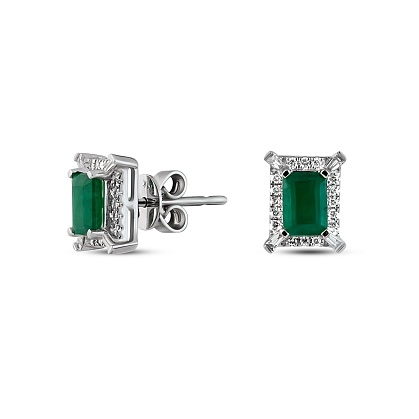 Серьги с изумрудами 19-12-90915029-CM