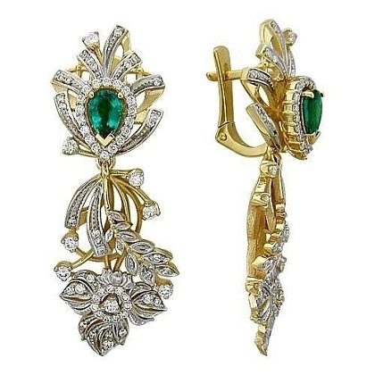 Серьги с изумрудами 01С646558