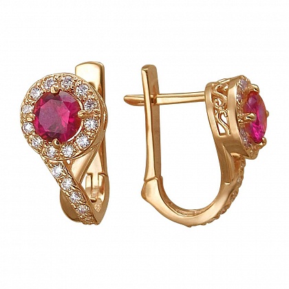 Серьги с рубинами 01С218520-1