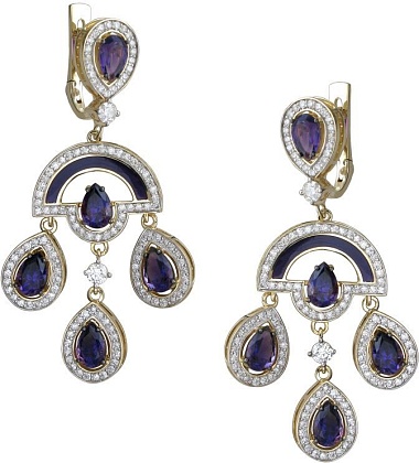 Серьги с аметистами 01С6311873Э-4