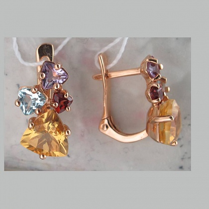 Серьги с цитринами 01С315674-14