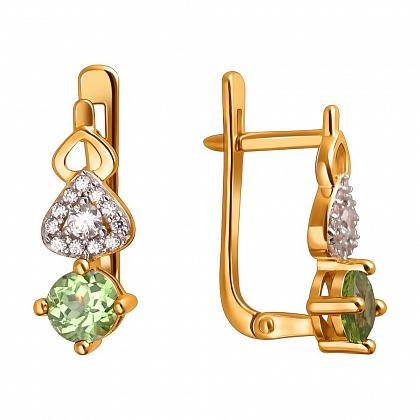 Серьги с хризолитами 01С3110965-4