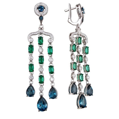 Серьги с изумрудами 01С629281-1