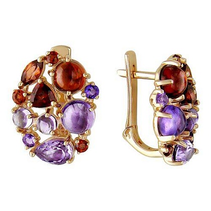 Серьги с Гранатами 01С316232-1