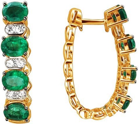 Серьги с изумрудами 01С6113042-3