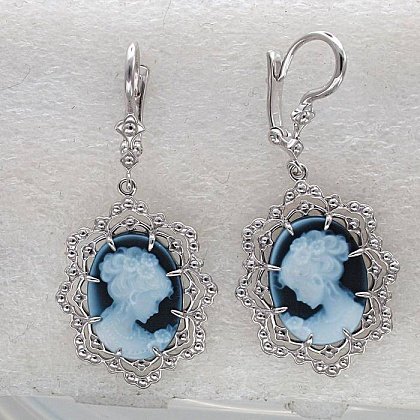 Серьги с агатами 01С427003-1