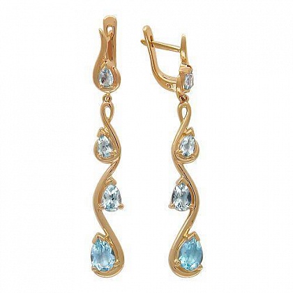 Серьги с хризолитами 01С313177-2