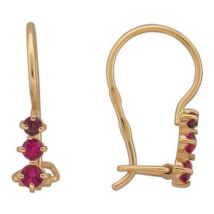 Серьги с корундами 01С214807-2
