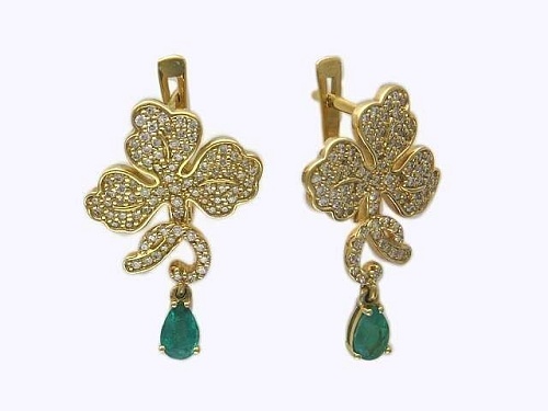 Серьги с изумрудами 01С643849