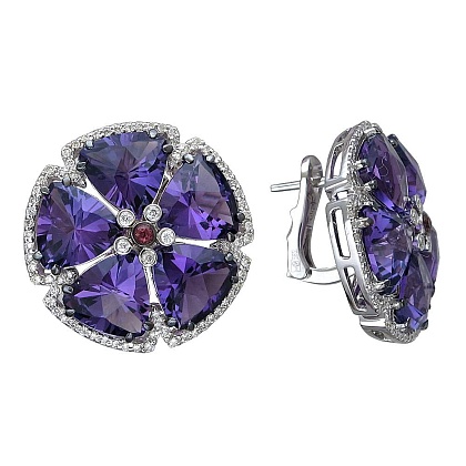 Серьги с аметистами 01С6210846-1