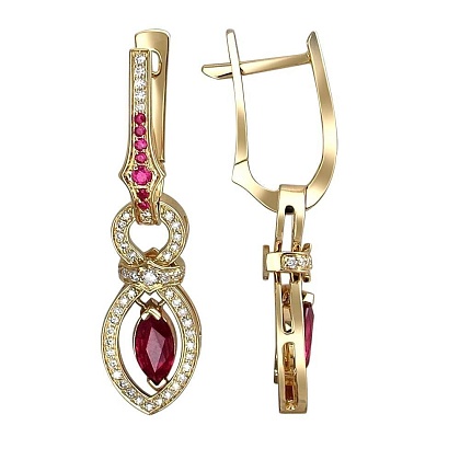 Серьги с рубинами 01С647974-3