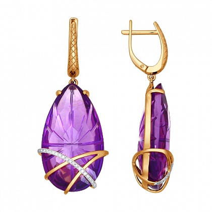 Серьги с аметистами 6024013