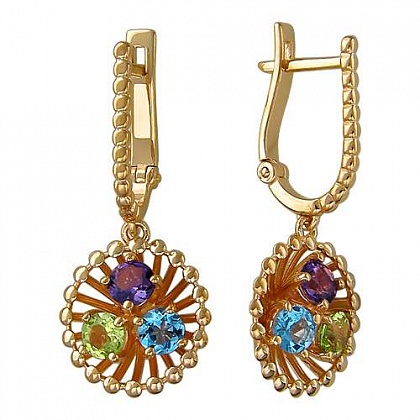 Серьги с цитринами 01С318013