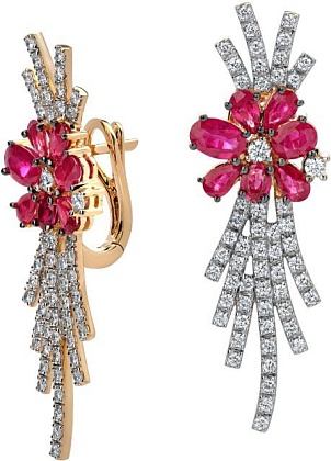 Серьги с рубинами 01С6313350-1
