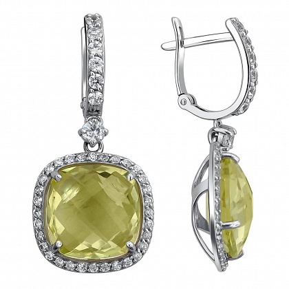 Серьги с кварцем 01С325087-3