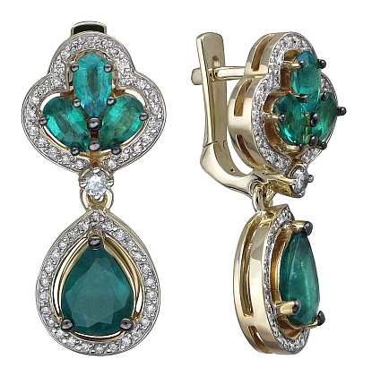 Серьги с изумрудами 01С6311376-2