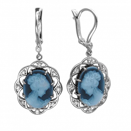 Серьги с агатами 01С427009-1