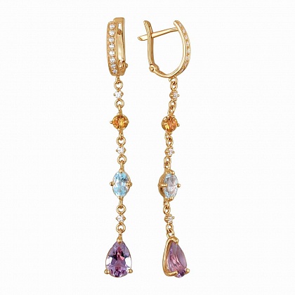Серьги с цитринами 01С315672-2