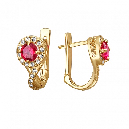 Серьги с рубинами 01С238520