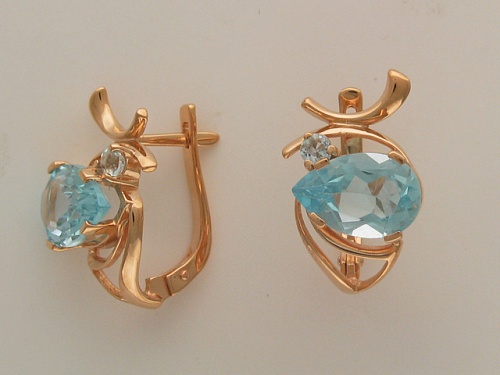 Серьги с топазами 45С312545