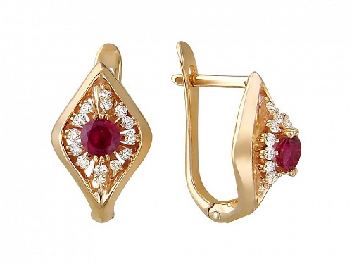 Серьги с рубинами 01С615853